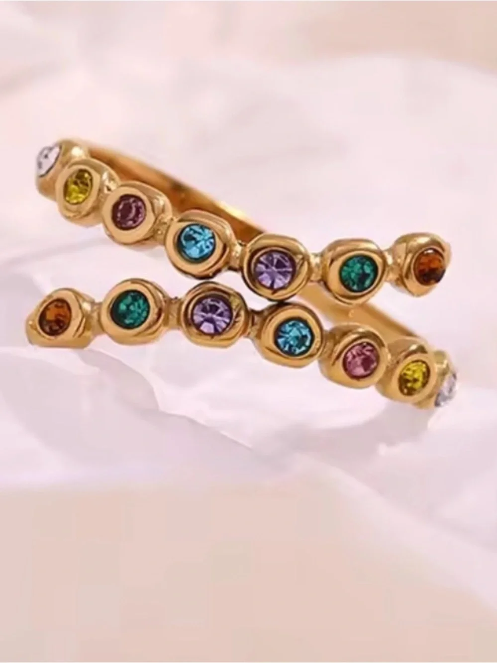 Rainbow Ring 18K Gold Plated Ring